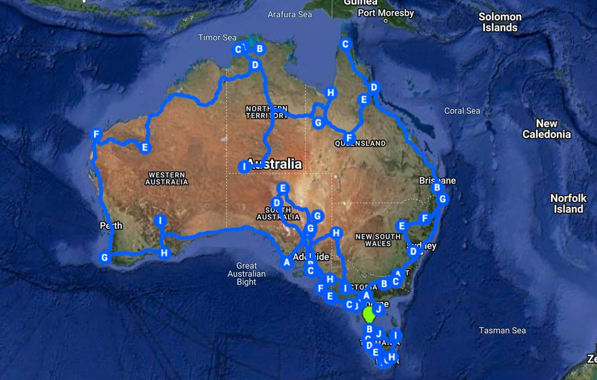 Planning an Australian trip with maps and coastal scenery